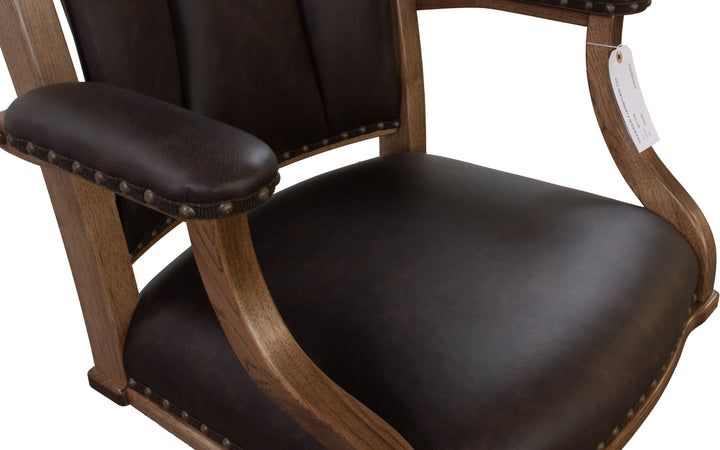 Hickory & Leather Rocker Desk Chair