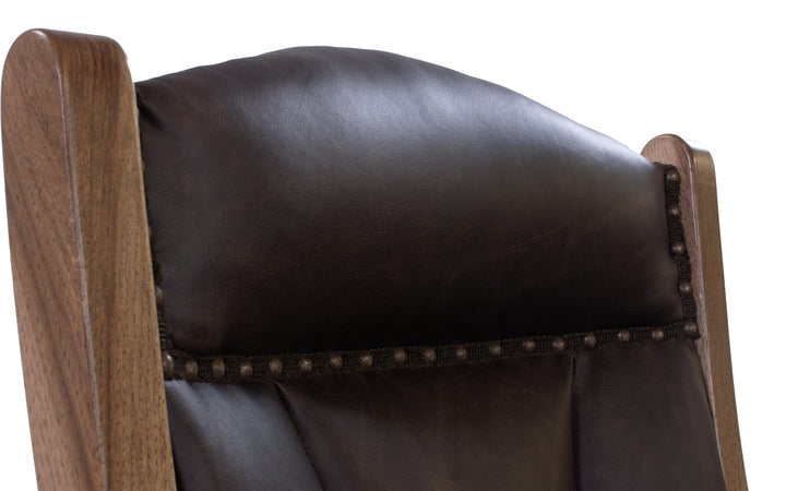 Hickory & Leather Rocker Desk Chair