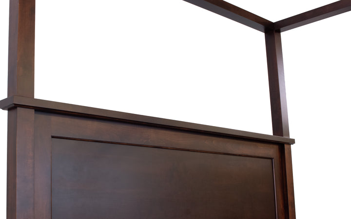 Brown Maple Queen Canopy Bed