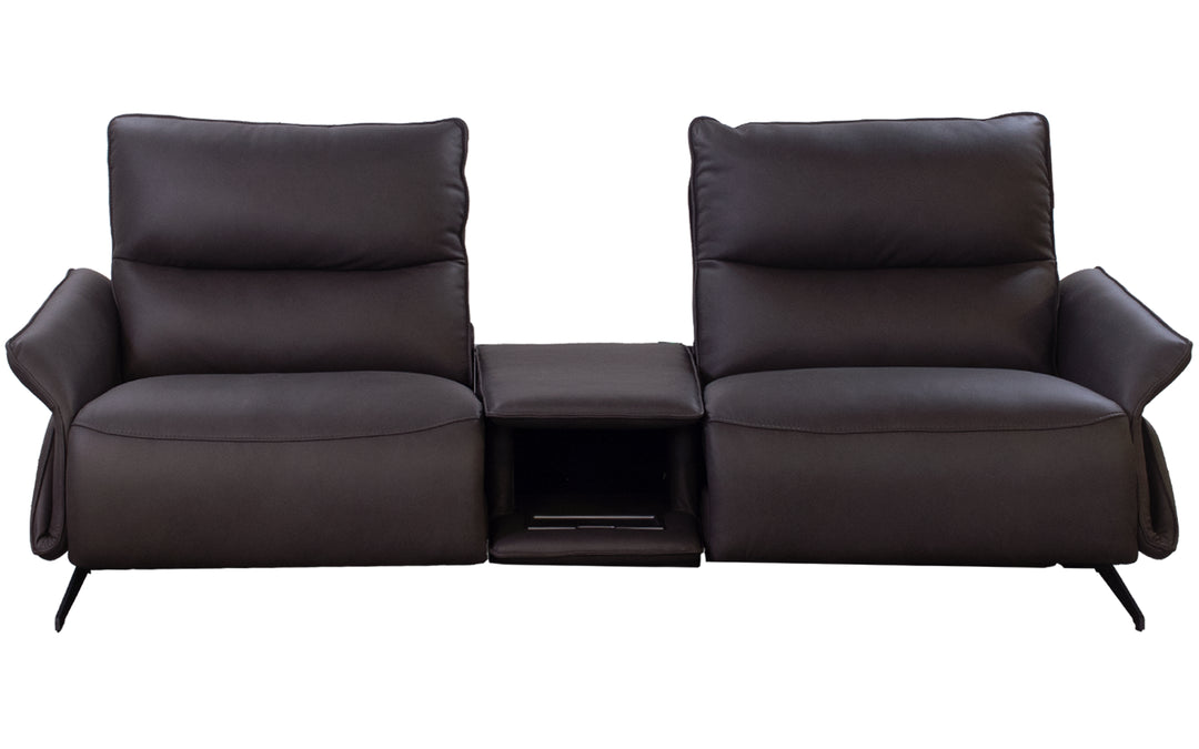 Violino Leather Power Reclining Loveseat Console