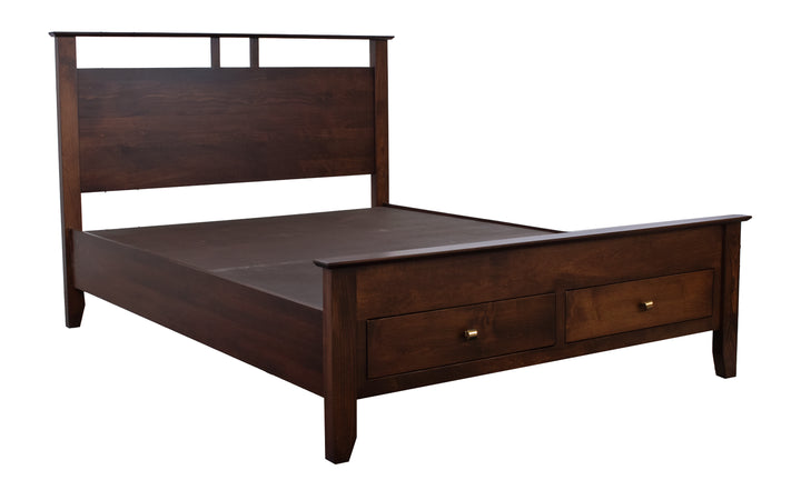 Brown Maple Queen Storage Bed