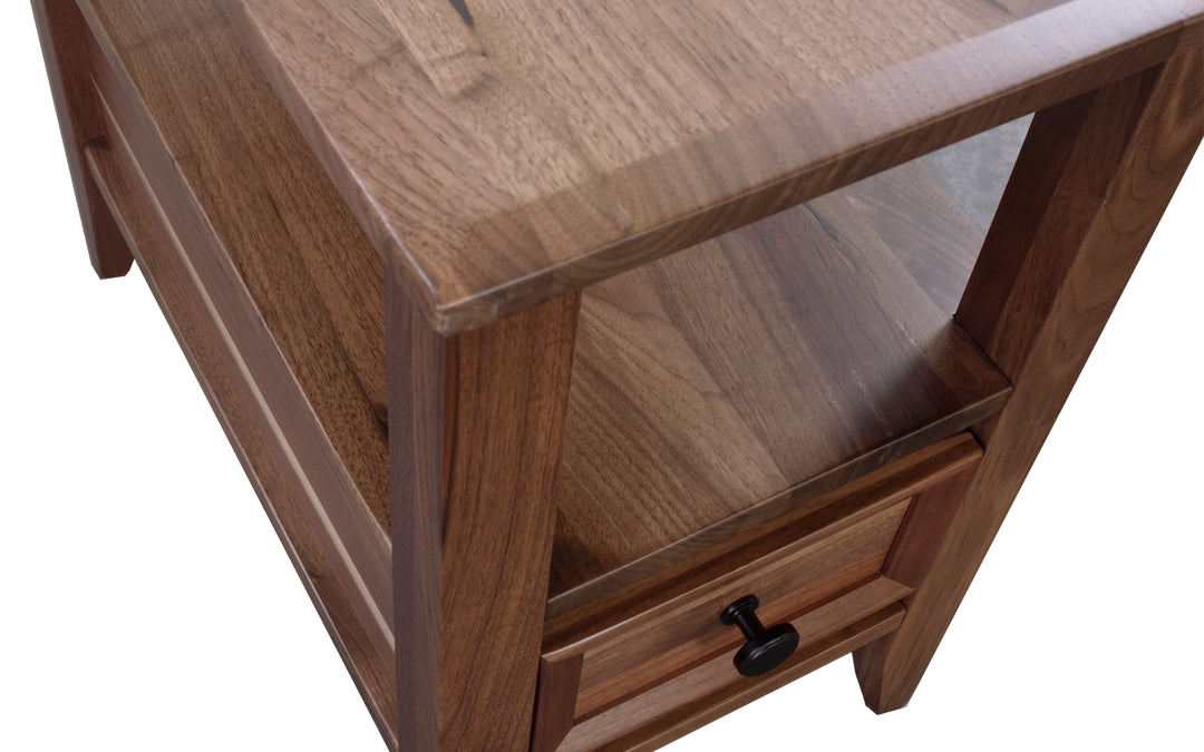 Rustic Walnut End Table