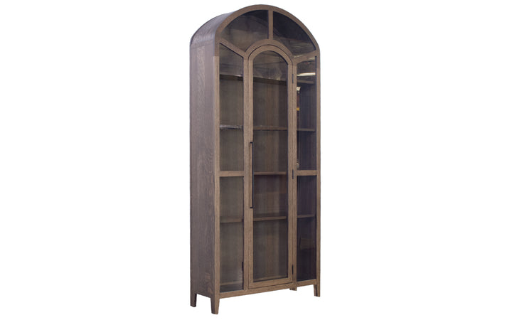 Quartersawn White Oak & Glass Arched Bookshelf