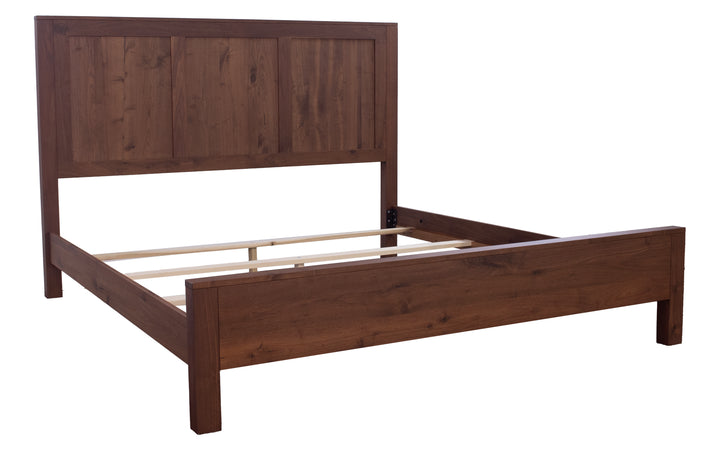 Rustic Walnut King Bed