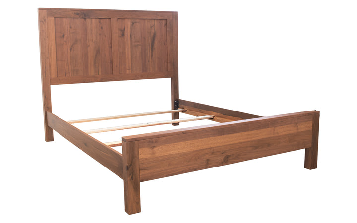 Rustic Walnut Queen Bed