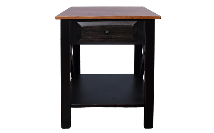 Pine Two Tone End Table