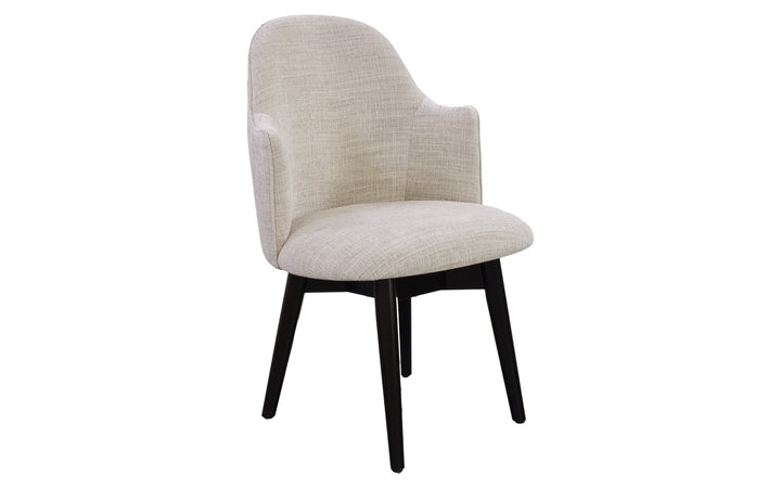 Upholstered & Brown Maple Dining Chair