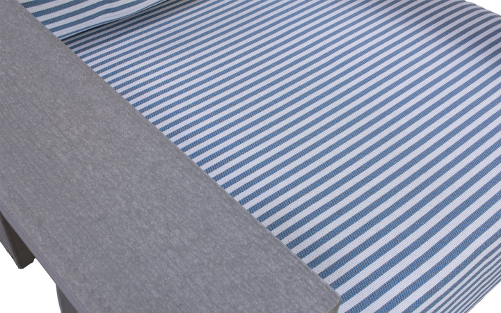 Outdoor Cushioned Swivel Glider - Driftwood Grey & Stripes