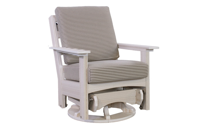 Outdoor Cushioned Swivel Glider - Seashell & Stripes