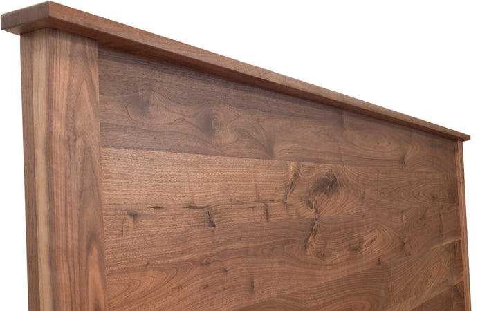 Rustic Walnut King Storage Bed