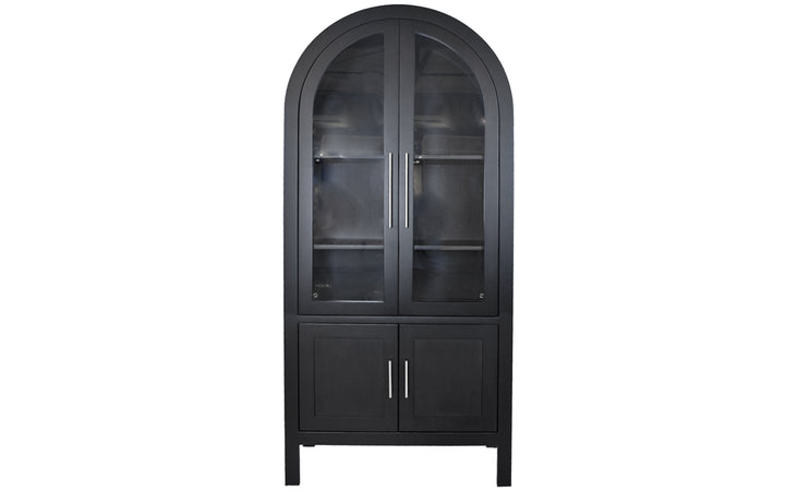 Brown Maple Round Top Bookcase