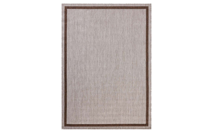 Loloi Easton Collection Dove & Coffee 7.10 x 10 Indoor/Outdoor Area Rug