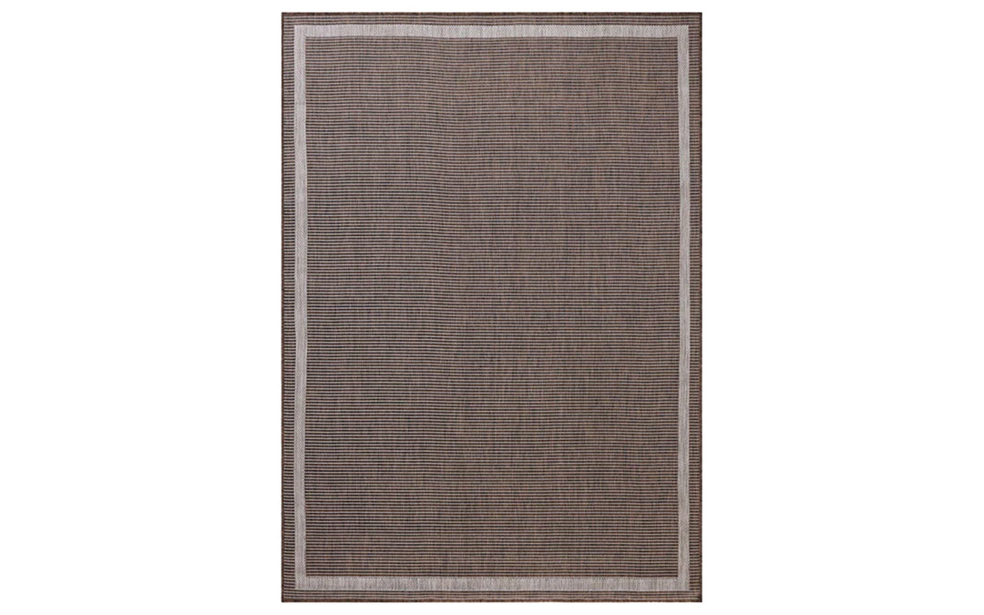 Loloi Easton Collection Dove & Coffee 7.10 x 10 Indoor/Outdoor Area Rug