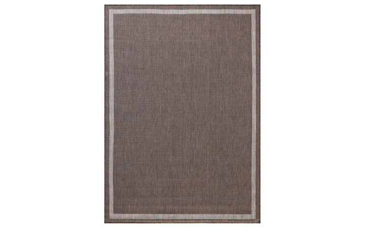 Loloi Easton Collection Dove & Coffee 7.10 x 10 Indoor/Outdoor Area Rug