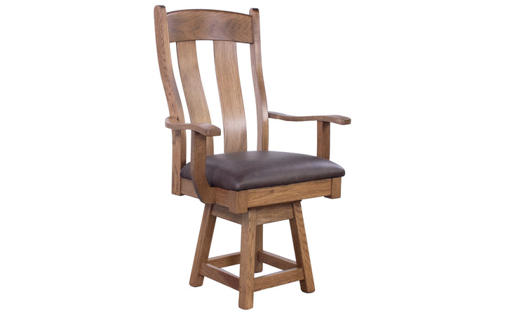 Hickory & Leather Dining Chair