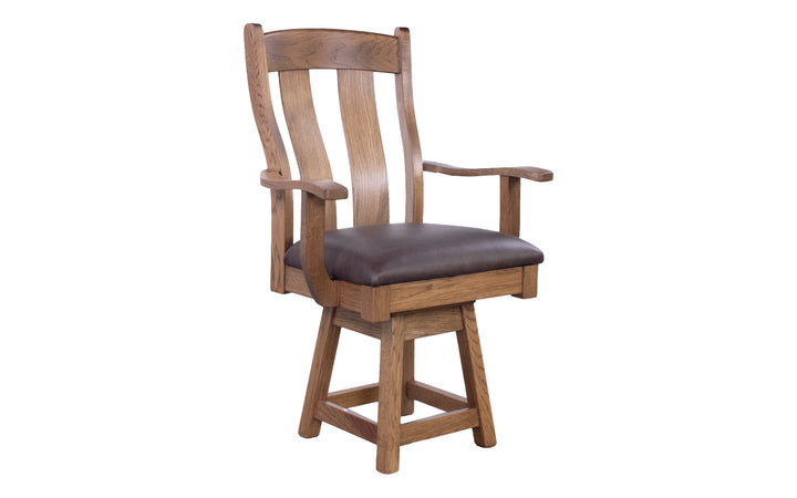 Hickory & Leather Dining Chair