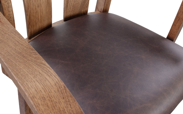 Hickory & Leather Dining Chair