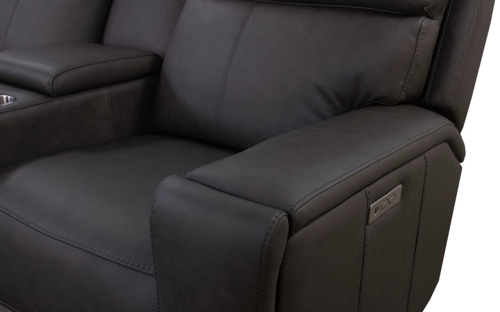 InMotion Leather Power Reclining Loveseat Console
