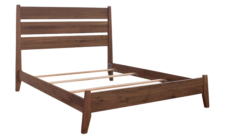 Rustic Walnut Queen Bed