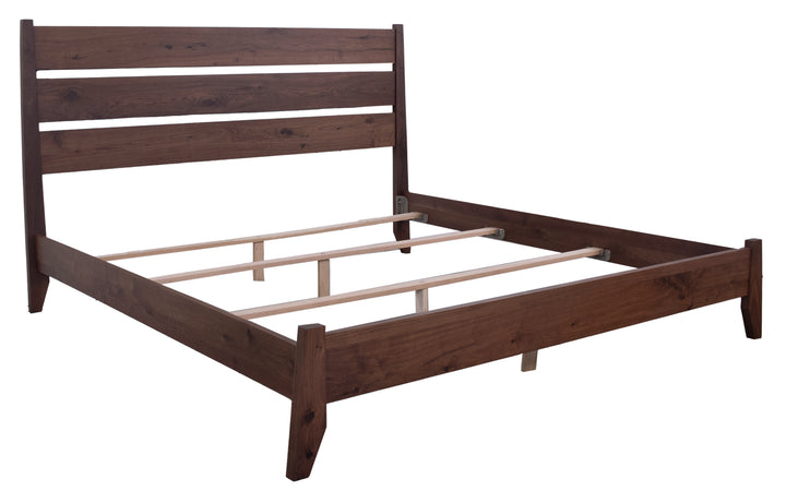 Rustic Walnut King Bed