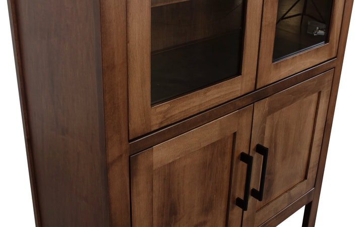 Brown Maple Round Top Bookcase