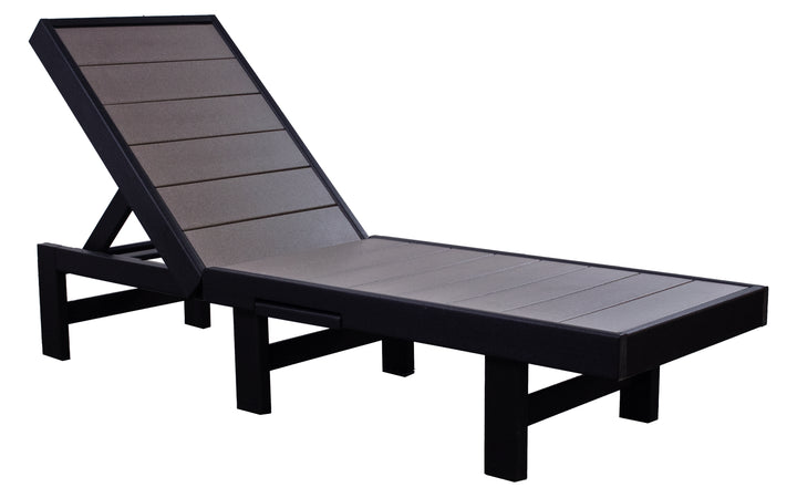 Outdoor Modern Chaise Lounger - Coffee & Black