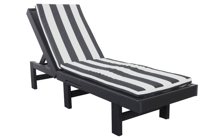 Outdoor Modern Chaise Lounger - Cabana & Black