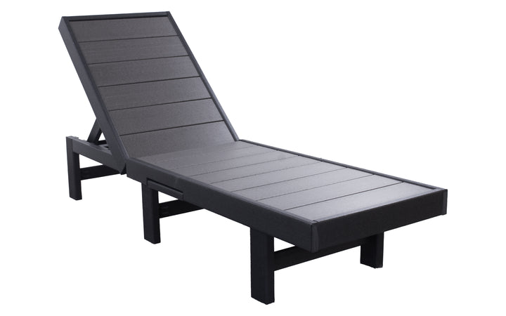 Outdoor Modern Chaise Lounger - Coffee & Black