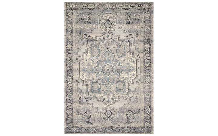 Loloi Mika Collection Grey & Blue 7.10 x 11.2 Indoor/Outdoor Area Rug
