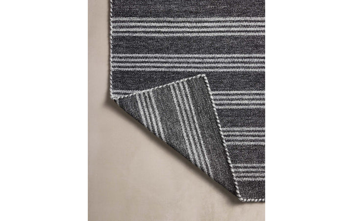 Magnolia Home x Loloi Charlie Collection Charcoal & Grey 7.9 x 9.9 Indoor/Outdoor Rug