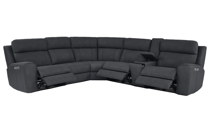 InMotion Leather Power Reclining Sectional