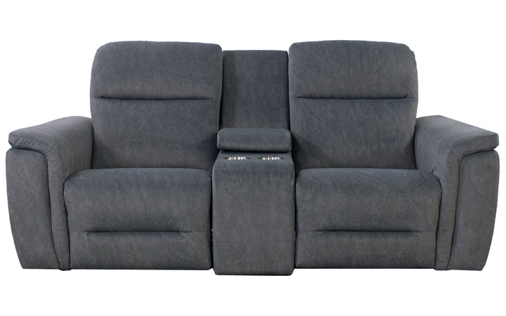 Elran Upholstered Power Reclining Console Loveseat