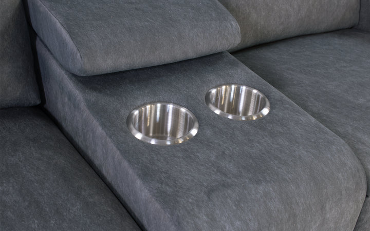 Elran Upholstered Power Reclining Console Loveseat