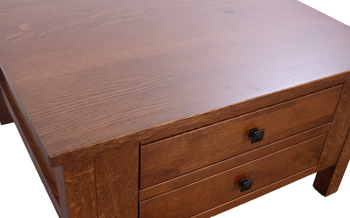 Rustic Quartersawn White Oak Square Coffee Table