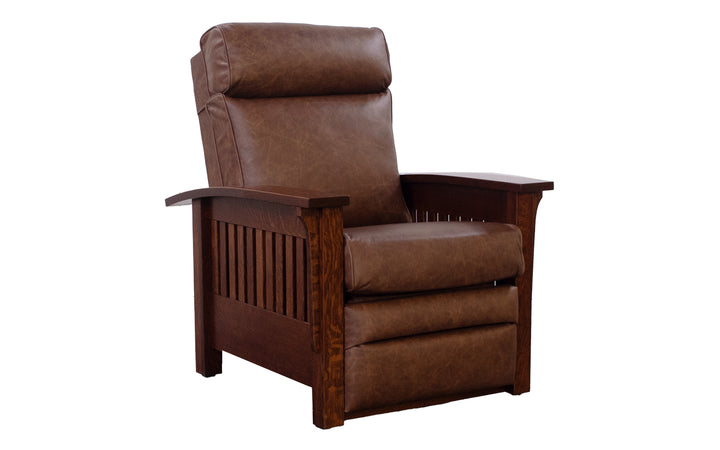 Quartersawn White Oak & Leather Push Back Recliner
