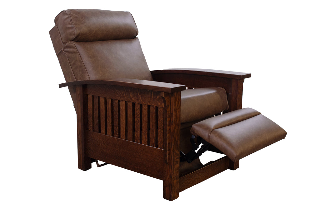 Quartersawn White Oak & Leather Push Back Recliner