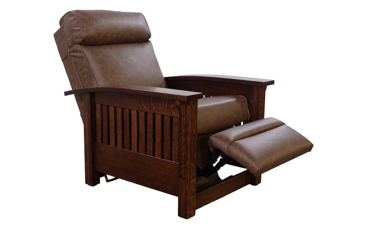 Quartersawn White Oak & Leather Push Back Recliner