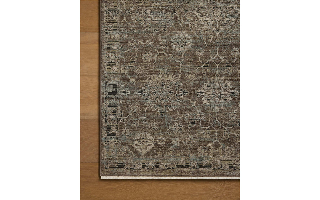 Loloi Briar Collection Bark & Lagoon 7.10 Round Area Rug