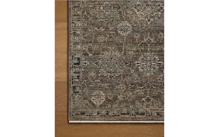 Loloi Briar Collection Bark & Lagoon 7.10 Round Area Rug
