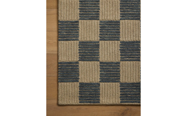 Loloi Madi Collection Taupe & Navy 2.6 X 7.6 Runner Rug