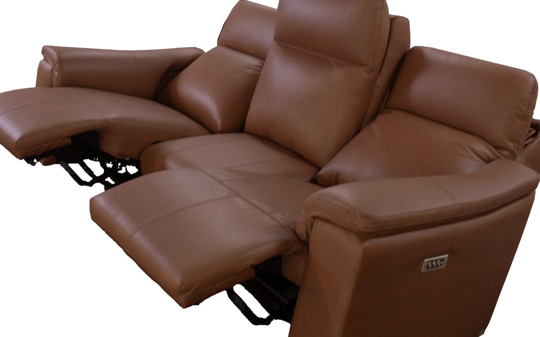 Elran Leather Power Reclining Sofa