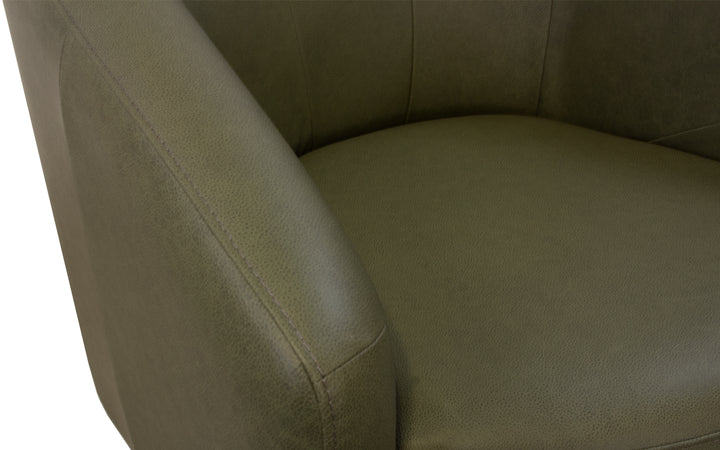 Elran Leather Swivel Barrel Chair