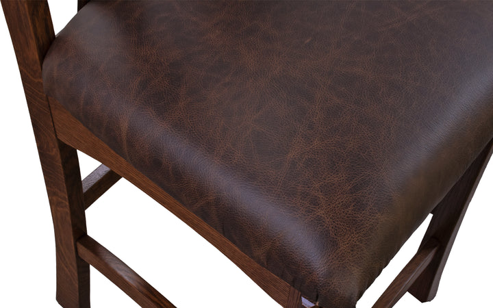 Quartersawn White Oak & Leather Counter Chair