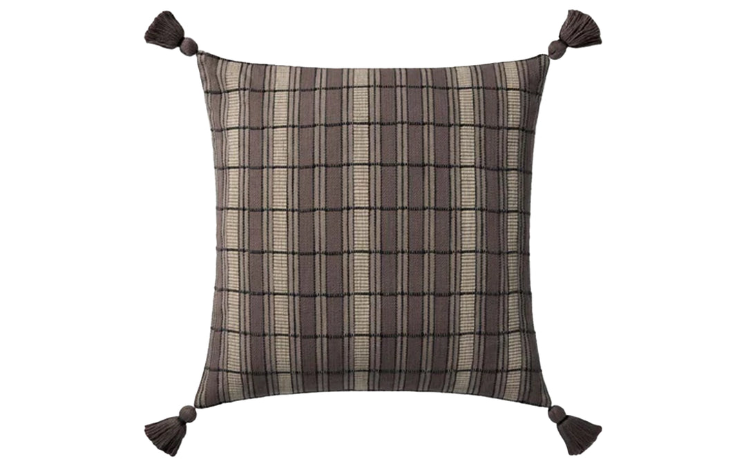 Loloi x Bridget Romanek Brown & Beige Down Pillow