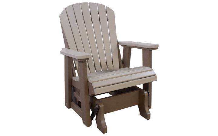 Outdoor Adirondack Glider - Weatherwood & Sand