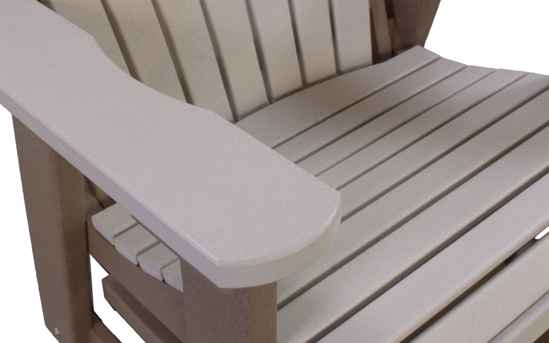 Outdoor Adirondack Glider - Weatherwood & Sand