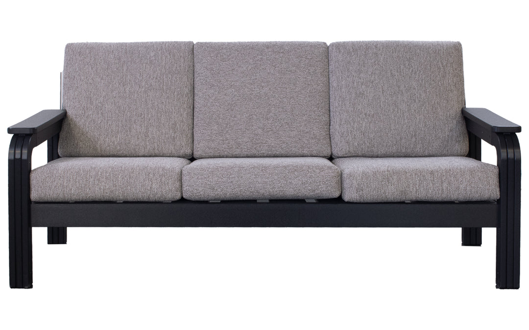 Outdoor Cushioned Sofa - Black & Blue Point Cement