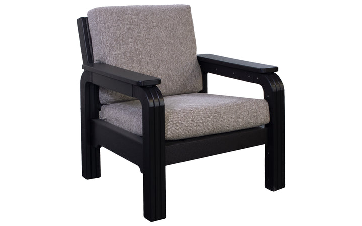 Outdoor Cushioned Chair - Black & Blue Point Cement