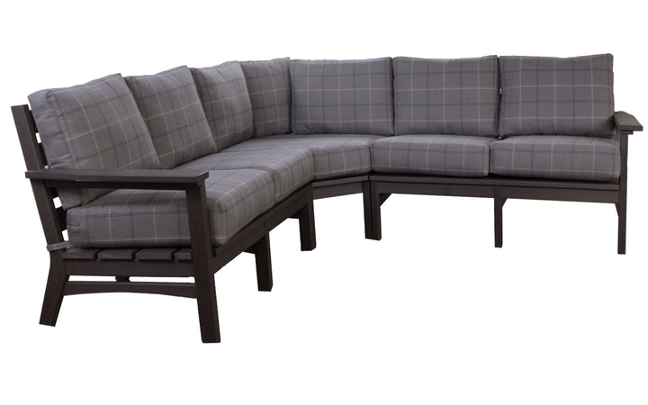 Outdoor Cushioned Sectional - Coffee & Paradigm Stone