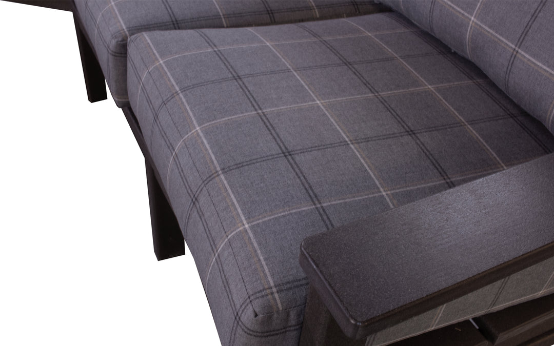 Outdoor Cushioned Sectional - Coffee & Paradigm Stone